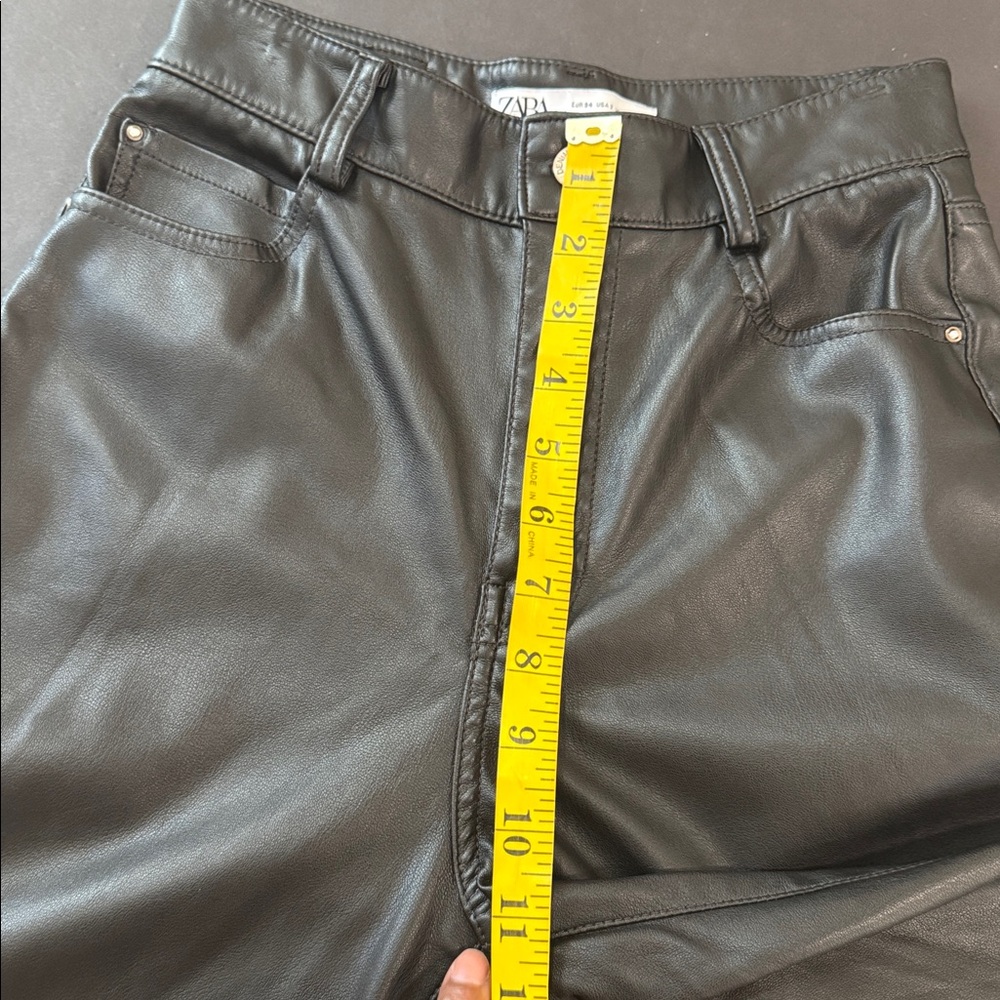 Zara Black Leather Pants 2 - Picture 10 of 16